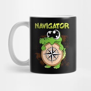 Cute & Funny Navigator Pun Alligator Compass Mug